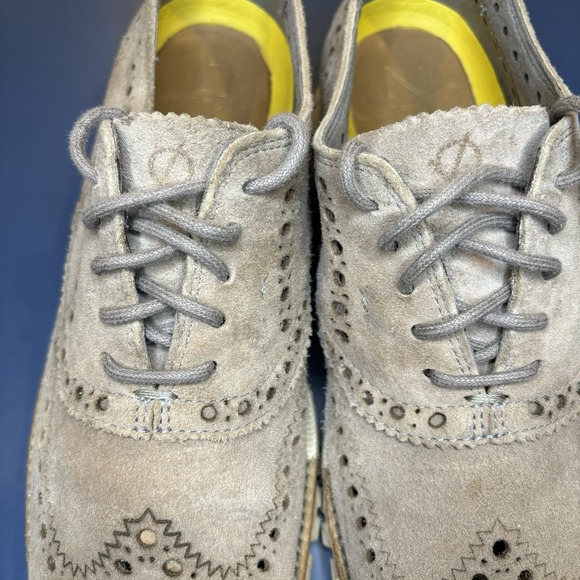 Cole Haan Zerogrand Wingtip Oxford Shoes Beige C12980 Mens Size 8.5 - Picture 5 of 12